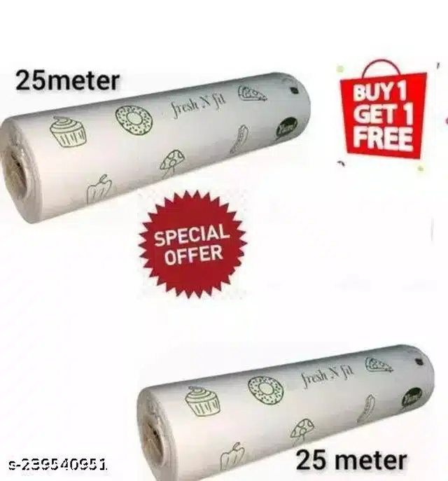 Food Wrapping Butter Paper Roll (Pack of 2, 25 m)