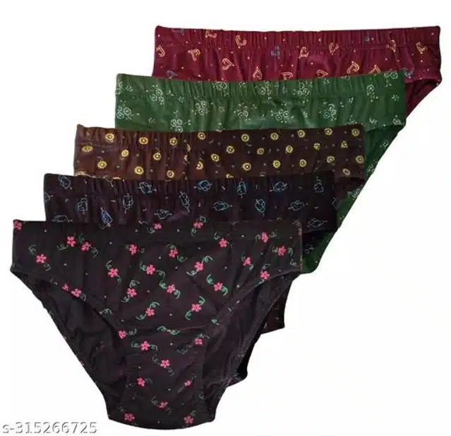 Cotton Briefs for Girls (Multicolor, 9-10 Years) (Pack of 5)