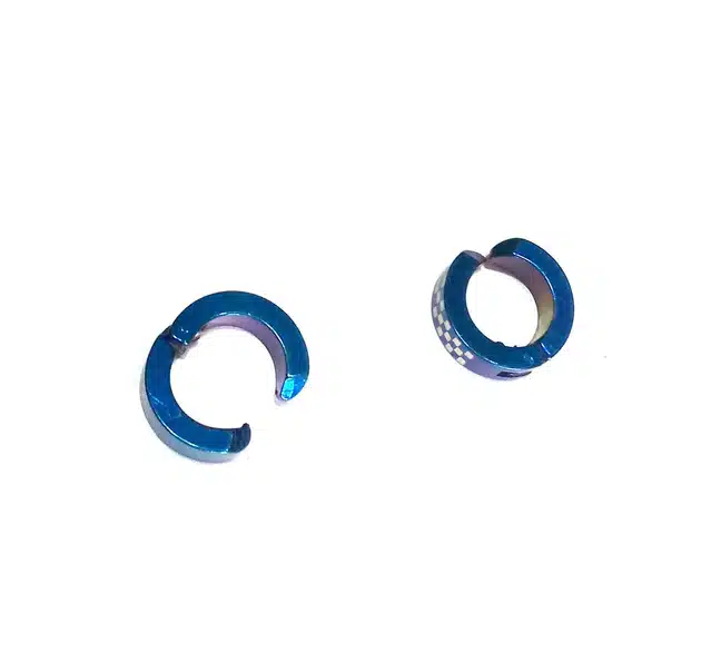 Metallic Hoop Studs for Men & Boys (Blue, Set of 1)