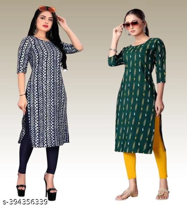 Crepe Kurtis for Women (Multicolor, S) (Pack of 2)