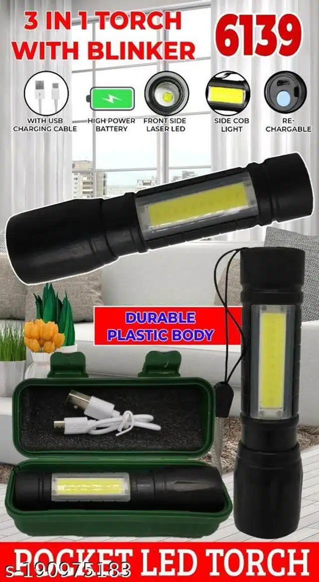 Rechargeable Long Range Search Torch Light (White)