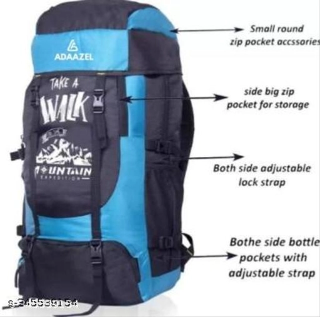 Hiking Backpack for Men & Women (Sky Blue & Black)