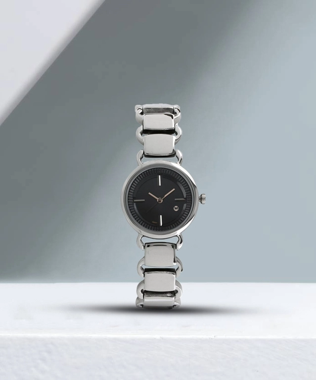 Analog Watch for Women (Silver & Black)