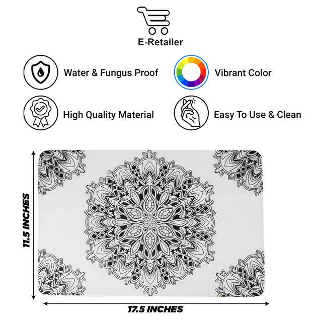 PVC Multipurpose Fridge Mat (Pack of 3) (Black, 44X29 cm) (ER-132)