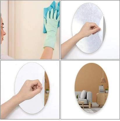 Acrylic Wall Mirror Stickers (Silver, 20X30 Cm)