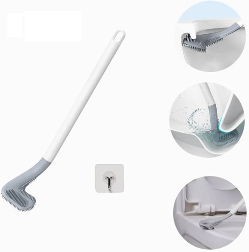 Plastic Golf Shape Toilet Cleaning Brush (Grey, Pack of 3)