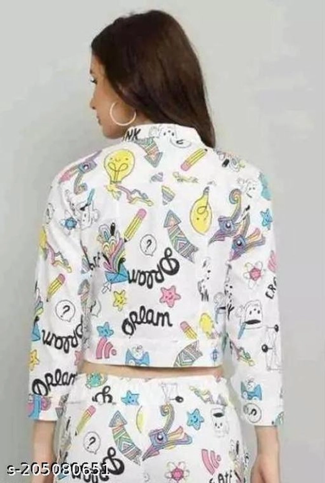 Cotton Printed Jacket for Women (Multicolor, S)