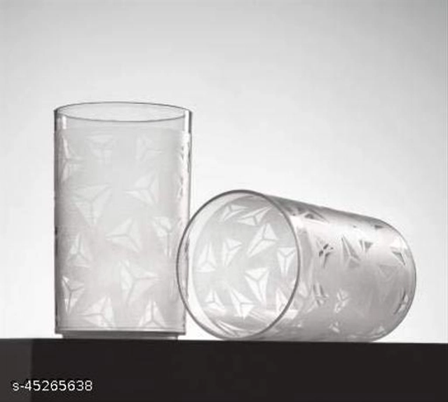 Plastic Water Glasses (Transparent, 300 ml) (Pack of 8)