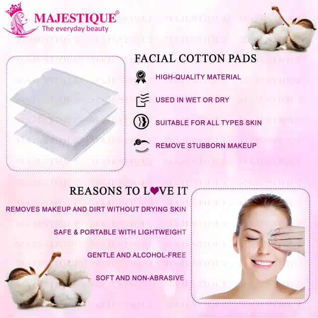 Majestique Facial Cotton Pads (Pack of 100) (B-52)