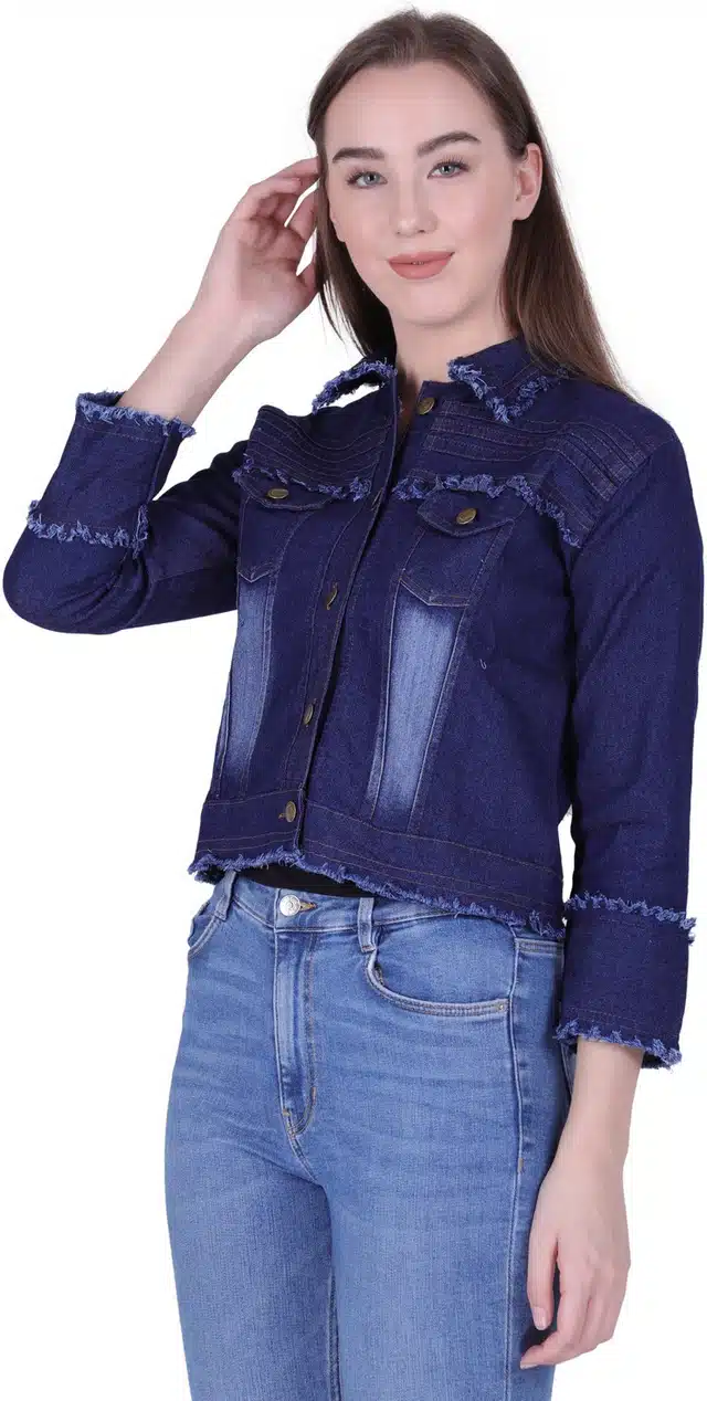 Full Sleeves Jacket for Women (Dark Blue, S) (RK-47)