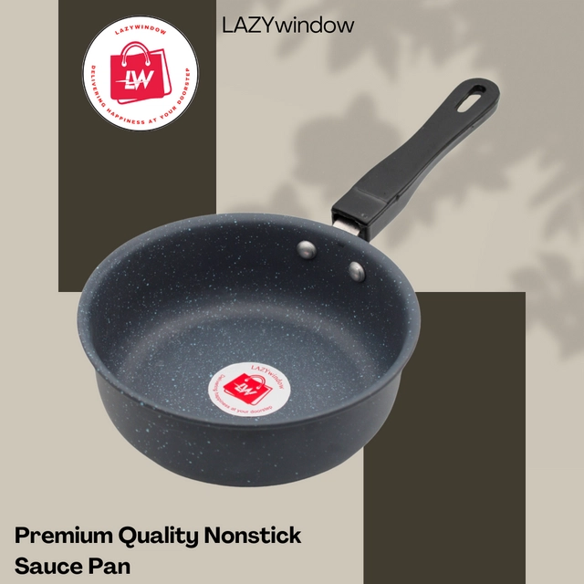 Non Stick Metal Saucepan (Grey, 17 cm)