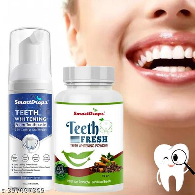 Teeth Whitening Foam with Teeth Powder (Set of 2)