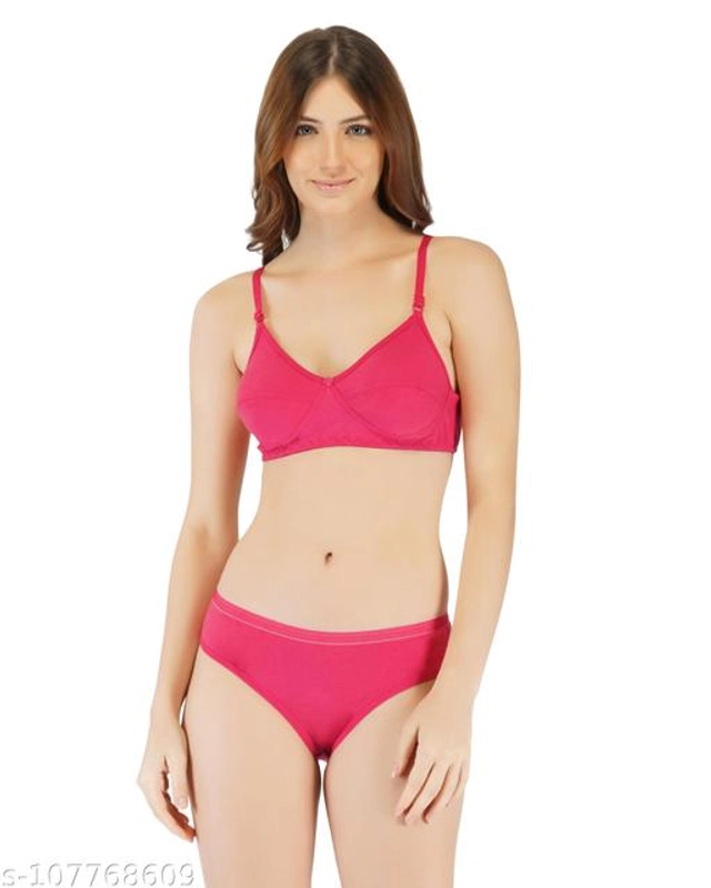 Cotton Blend Solid Lingerie Set for Women (Multicolor, 30B) (Pack of 6)