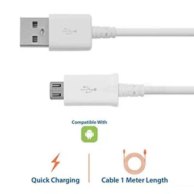 Micro USB Data Cable (White, 1 m)