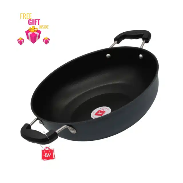 Non Stick Kadai with Surprise Gift (Grey, 3 L)