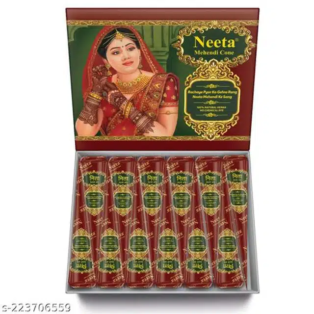 Neeta 12 Pcs Mehendi Cone (Brown, Set of 5)