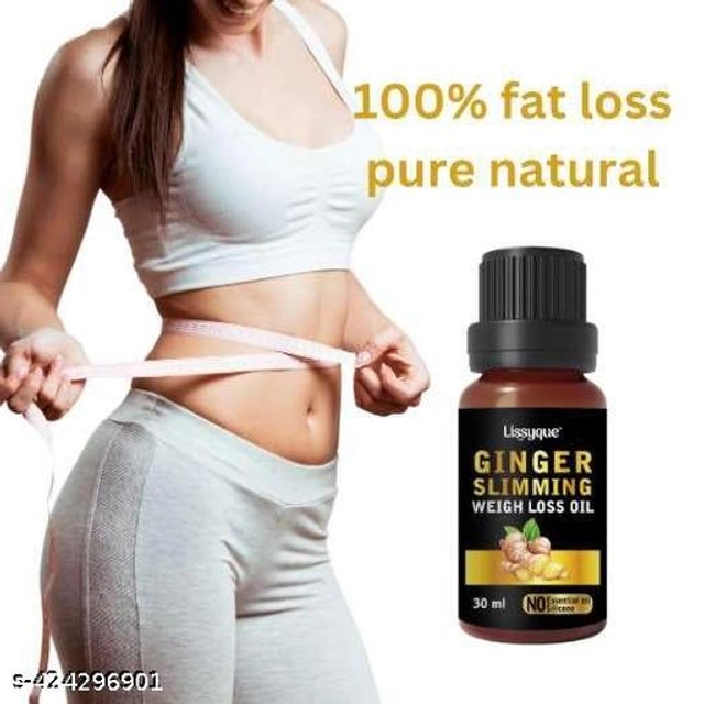  Lissyque Ginger MassageOil For Fat Burning Oil, Slimming Oil For Reduce Belly Fate For Men & Women- 30ml