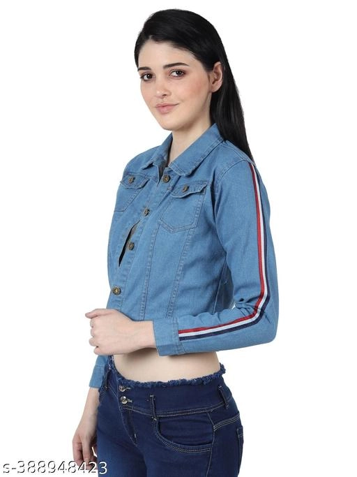 Denim Jacket for Women (Blue, XL)