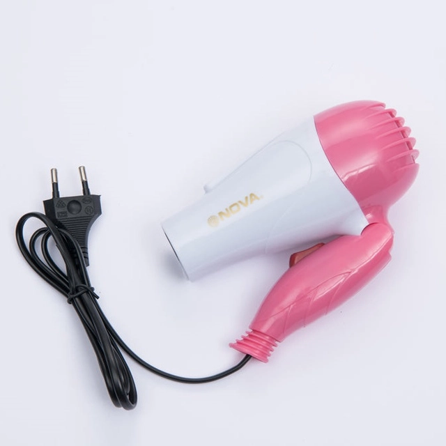 Professional Foldable Hair Dryer for Women (White & Pink, 1000 W)