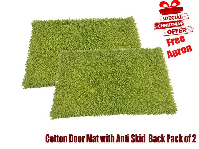Soft Cotton Anti Skid Bathmat for Home & Entrances (Multicolor) (A-73)