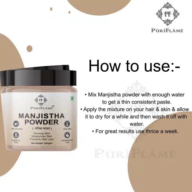 Puriflame Natural Manjistha Powder for Skin (120 g)