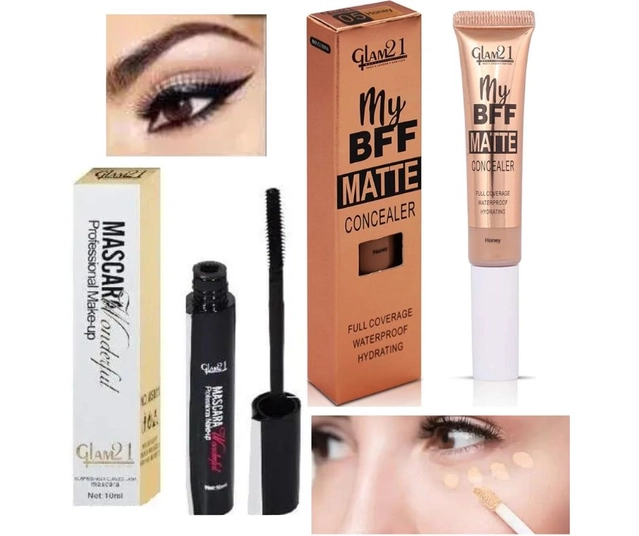 Combo of Glam 21 My BFF Waterproof Matte Liquied Concealer with Mascara (Set of 2)