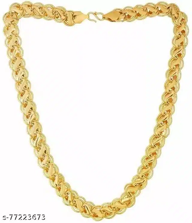 Designer Chain with Bracelet for Men & Boys (Gold, Set of 2)