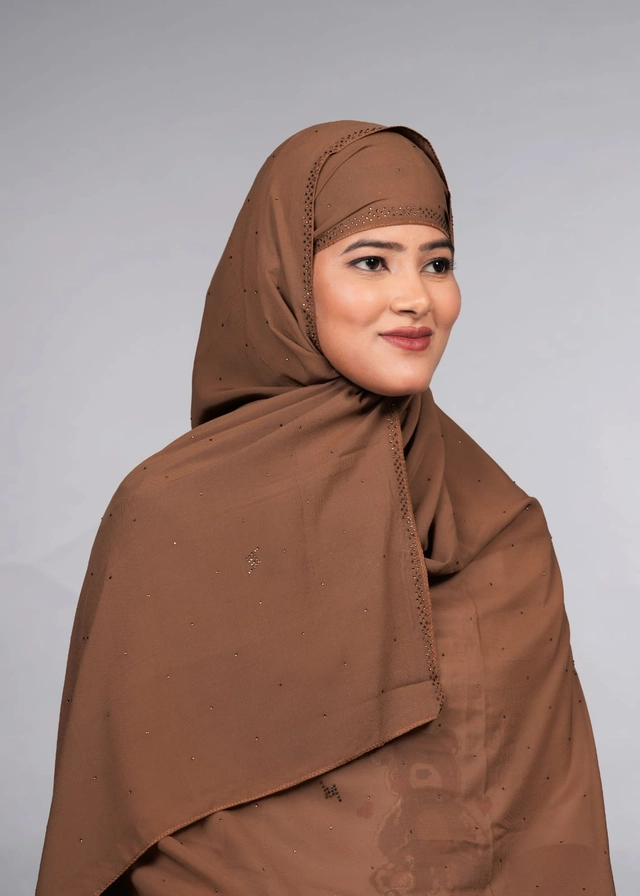 Chiffon HIjab for Women (Brown, Free Size)