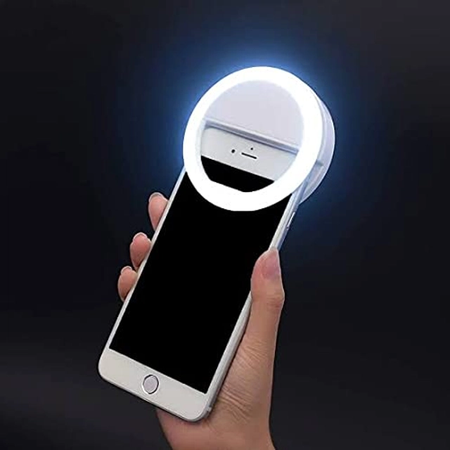 Portable LED Ring Selfie Light for Smartphones (Multicolor)