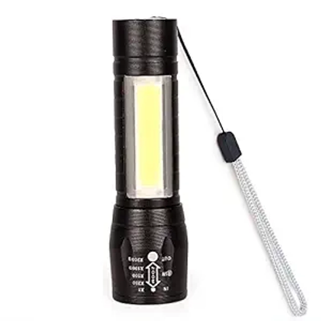 USB Rechargeable LED Flashlight (Black)