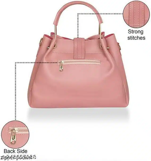 Handbags Set for Women (Pink, Pack of 3)