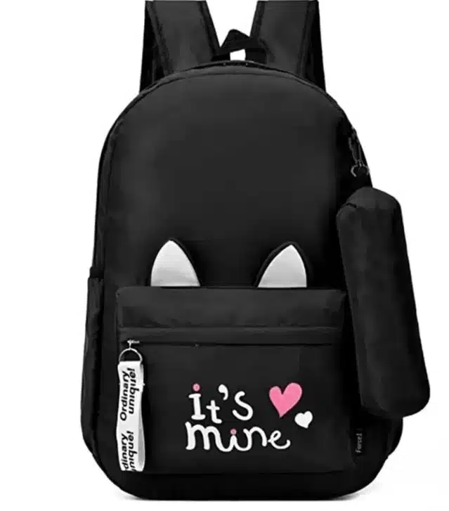 Polyester School Bag for Kids (Black)