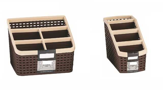 Fable Multi Purpose storage oragnizer,Shelf rack (Pack of 2, Brown) (S-17)