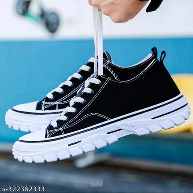 Casual Shoes for Men (Black & White, 6)