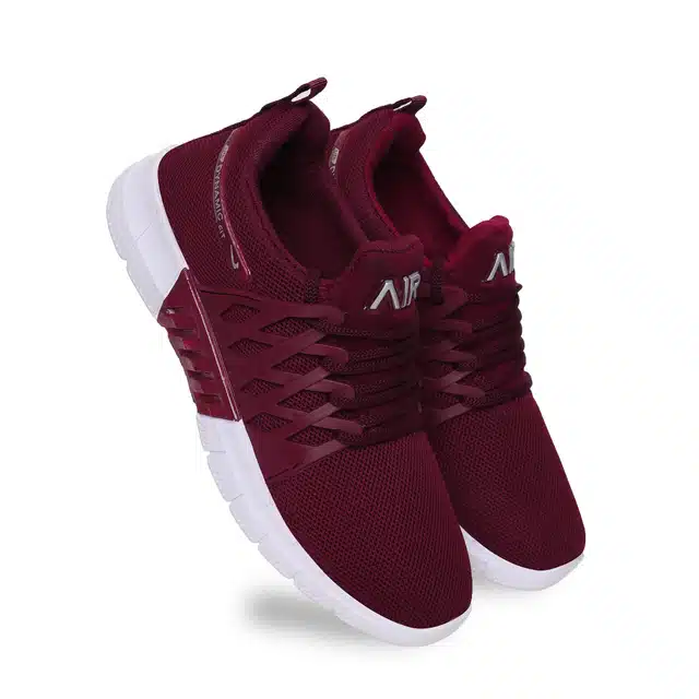 Sports Shoes for Men (Maroon & White, 6)