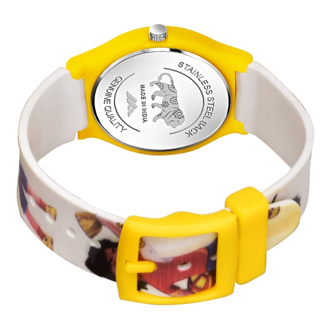 LORETTA Silicone Straps Analog Watch for Kids (Yellow)