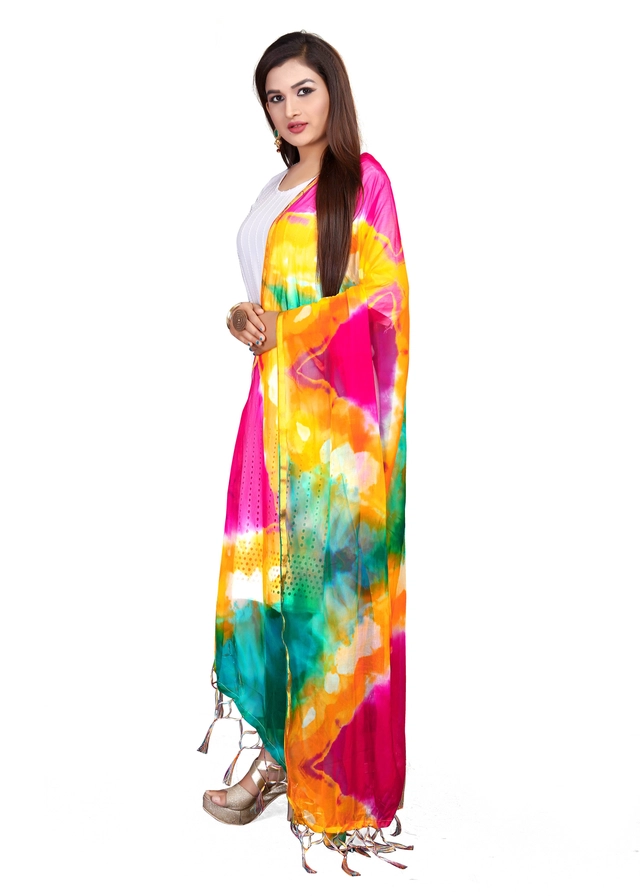 Chiffon Printed Dupatta for Women & Girls (Multicolor, 2.25 m)