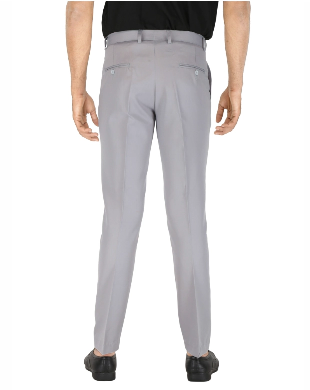 Poly Viscose Solid Trouser for Men (Light Grey, 28)