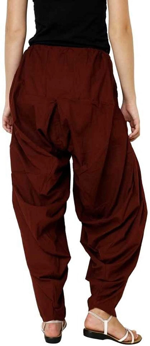 Cotton Solid Patiala for Women (Maroon, 28)