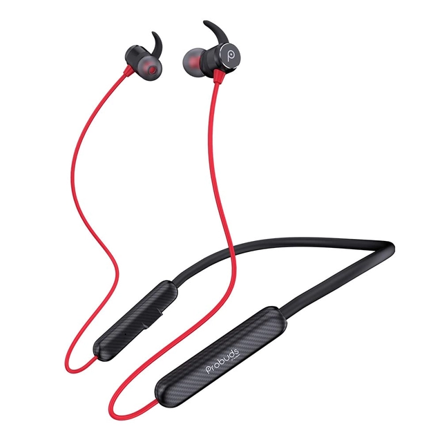 Probuds Wireless Bluetooth in-Ear Neckband with Mic (Red & Black)