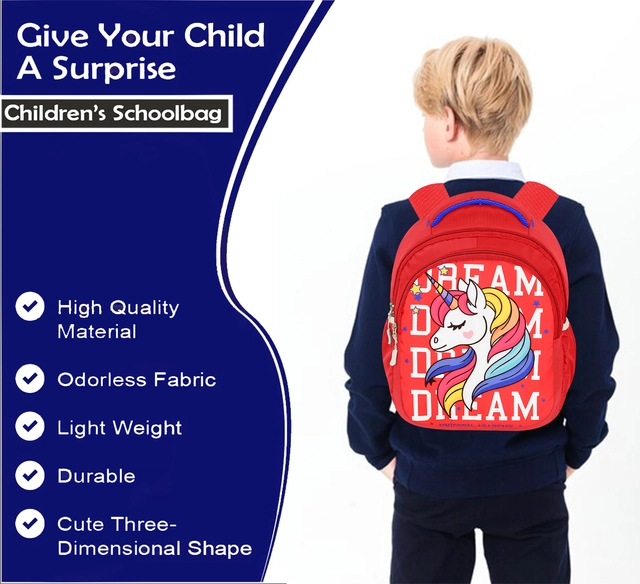 School Bag for Kids (Red, 30 L)