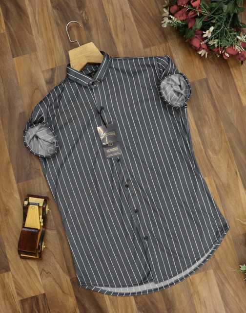 Casual Shirt for Men (Grey, M) (ASM645)