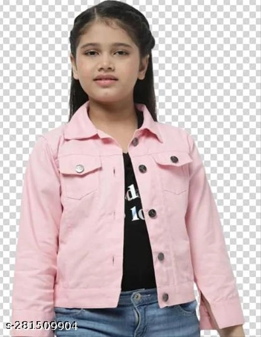 Denim Jacket for Girls (Pink, 5-6 Years)