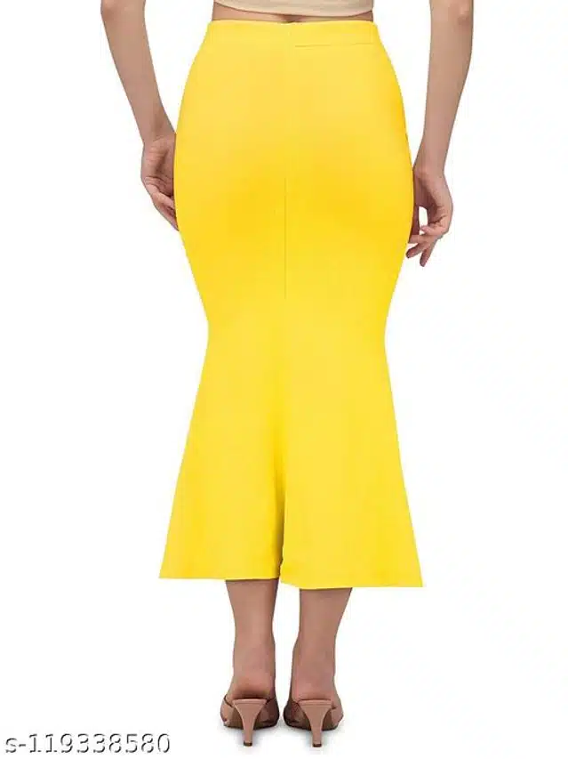 Lycra Saree Shapewear for Women (Yellow, S)