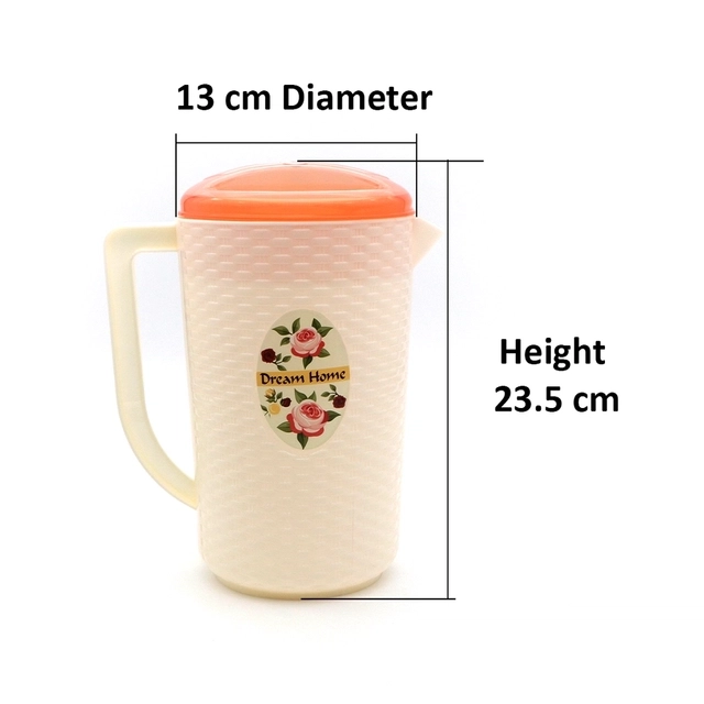 DREAM HOME Plastic Lara Jug (2 Ltr,Pack of 1)