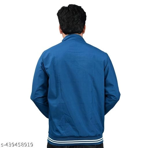 Polyester Jacket for Men (Blue, M)