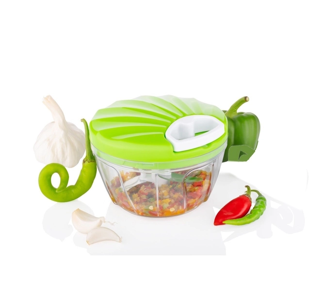 Plastic Manual Vegetables Chopper (Multicolor, 450 ml)