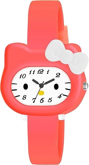 Plastic Analog Watch for Kids (Red)