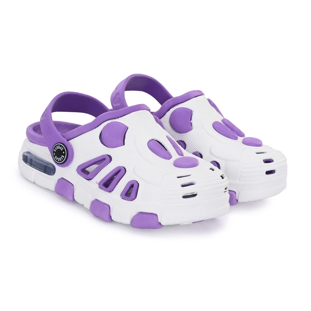 Clogs for Boys (Purple & White, 5C)