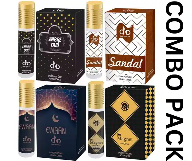 Combo of Roll On Apparel Perfumes (Pack of 4, 6 ml)